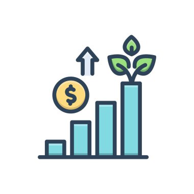 Büyüme için renk illüstrasyon simgesi