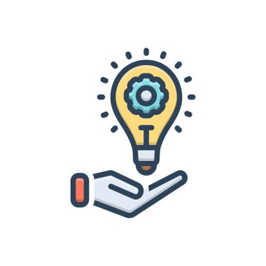 Çözüm için renk illüstrasyon simgesi 