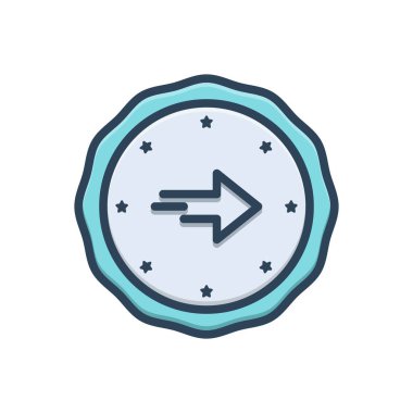 Sağ için renk illüstrasyon simgesi