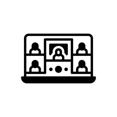 Çevrimiçi sınıf için siyah katı simge