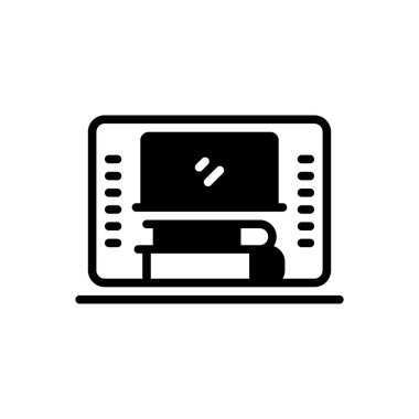 Çevrimiçi okul için siyah katı simge