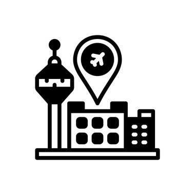 Black solid icon for location clipart