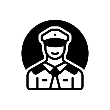 Pilot için siyah katı simge 