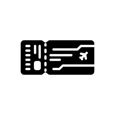 Biniş kartı için siyah katı simge