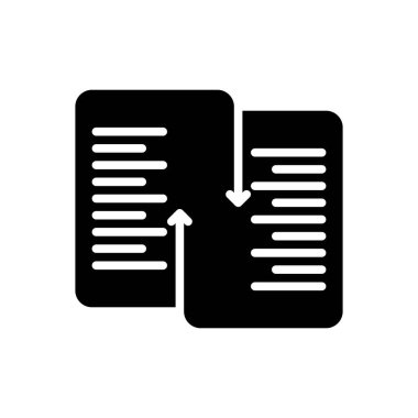 Dosya değişimi için siyah katı simge