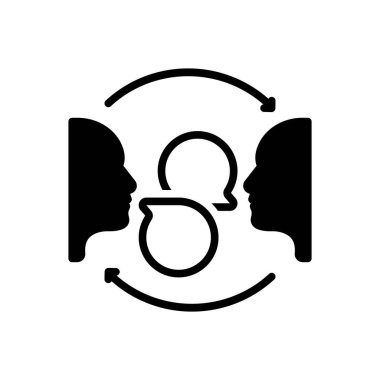 Black solid icon for communication clipart