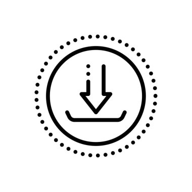 İndirme için siyah çizgi simgesi