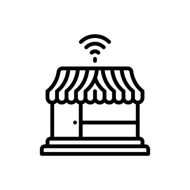 İndirme için siyah çizgi simgesi