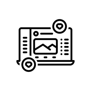 İndirme için siyah çizgi simgesi