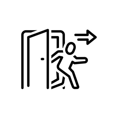 İndirme için siyah çizgi simgesi