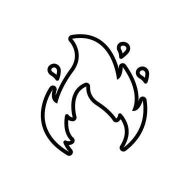 Yangın için siyah çizgi simgesi 