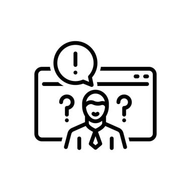 Müşteriler için siyah çizgi simgesi