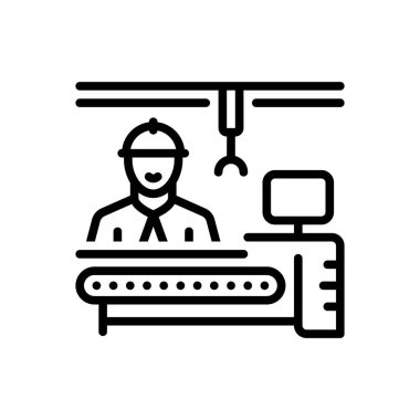 Operatör için siyah çizgi simgesi 