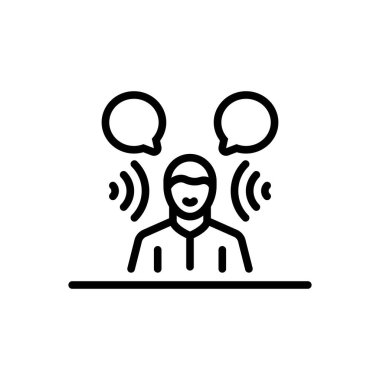 Etkin dinleme için siyah çizgi simgesi