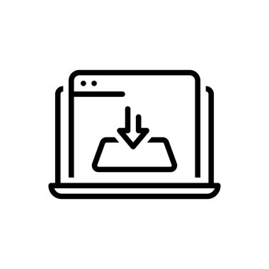 İndirme için siyah çizgi simgesi 