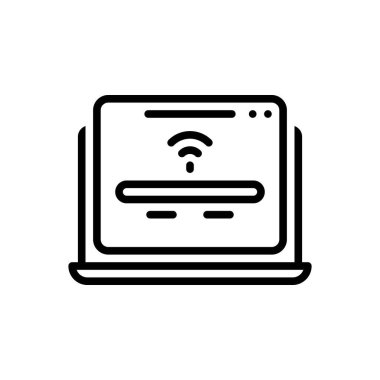 İnternet için siyah çizgi simgesi