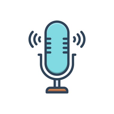 Podcast için renk illüstrasyon simgesi 