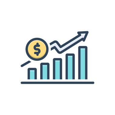Satışlar için renk illüstrasyon simgesi 