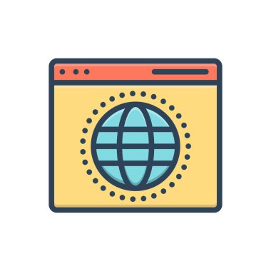 Web sitesi için renk illüstrasyon simgesi 