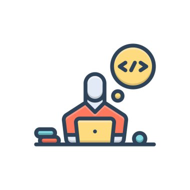 Geliştirici için renk illüstrasyon simgesi 