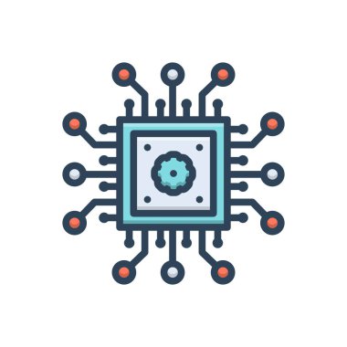 Donanım için renk illüstrasyon simgesi 