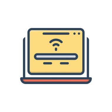 İnternet için renk illüstrasyon simgesi 