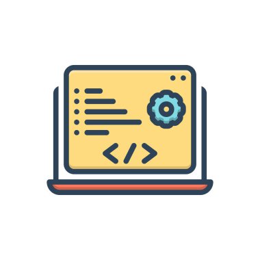 Programlama için renk illüstrasyon simgesi 