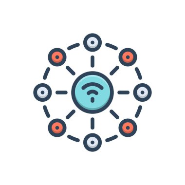 Ağ için renk illüstrasyon simgesi 