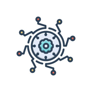 Teknolojiler için renk illüstrasyon simgesi 