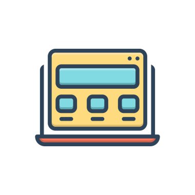 Web tasarımı için renk illüstrasyon simgesi 