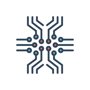 Bağlantı için renk illüstrasyon simgesi 