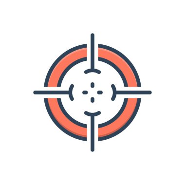 Hedef için renk illüstrasyon simgesi 