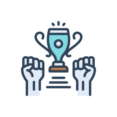 Zafer için renk illüstrasyon simgesi 