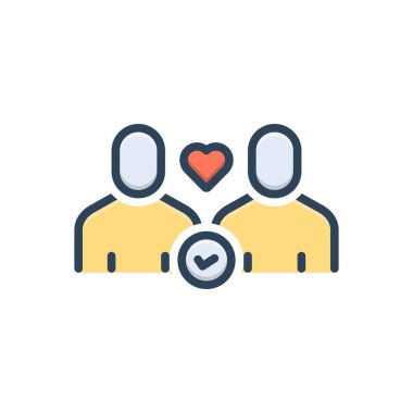 Güven için renk illüstrasyon simgesi 