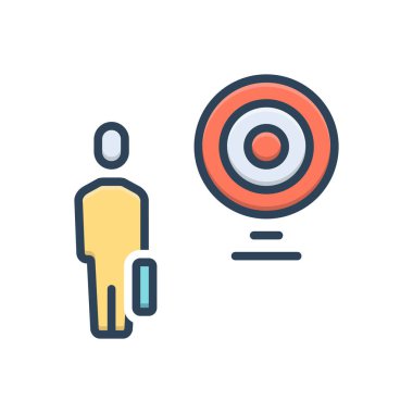 Hedef için renk illüstrasyon simgesi