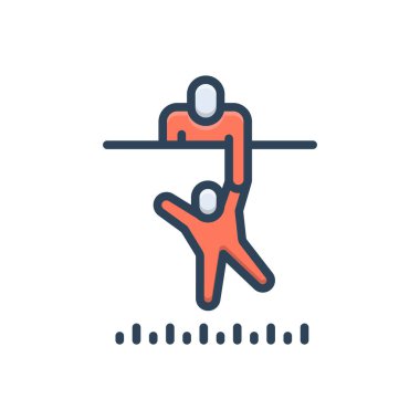 Yardım için renk illüstrasyon simgesi 