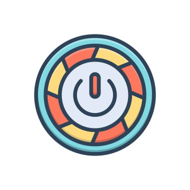 Düğme için renk illüstrasyon simgesi 