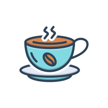 Kahve için renk illüstrasyon simgesi