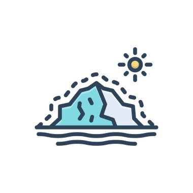 Geri çekilen buzullar için renk resimleme simgesi