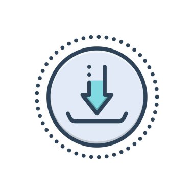 İndirme için renk illüstrasyon simgesi 