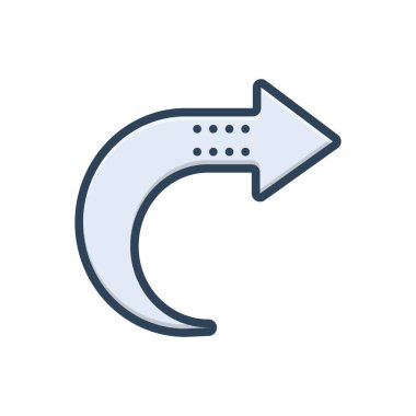 İleri için renk illüstrasyon simgesi 