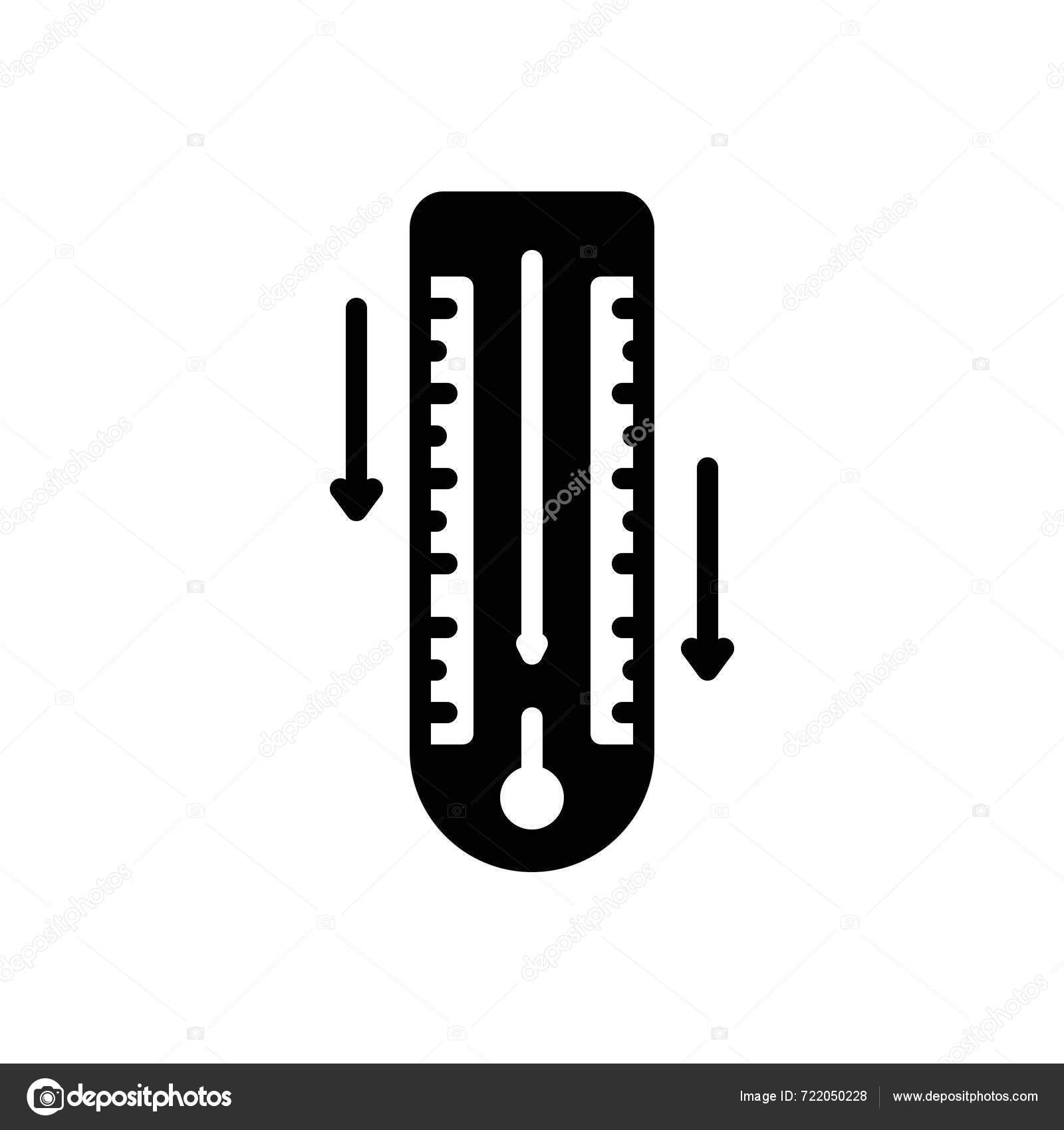Black Solid Icon Temperature Decrease