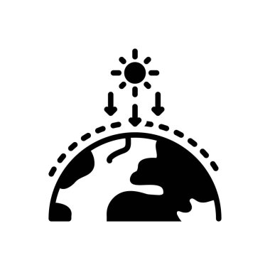 Black solid icon for solar irradiance clipart