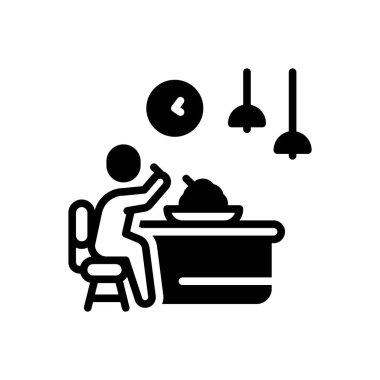 Akşam yemeği için siyah katı simge 