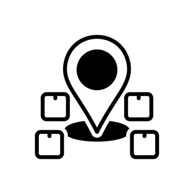 Konum için siyah katı simge 