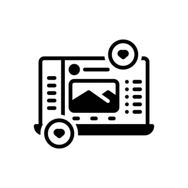 Sosyal medya için siyah katı simge