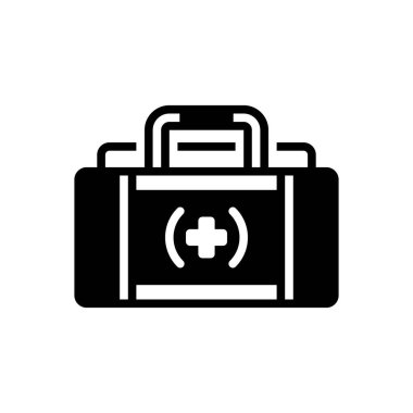 Acil durum kiti için siyah katı simge