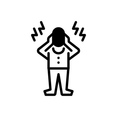 Panik atak için siyah katı simge