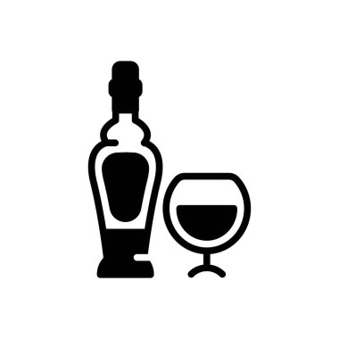Black solid icon for alcohol  clipart