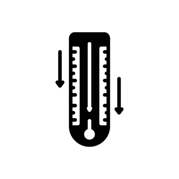 Black Solid Icon Temperature Decrease